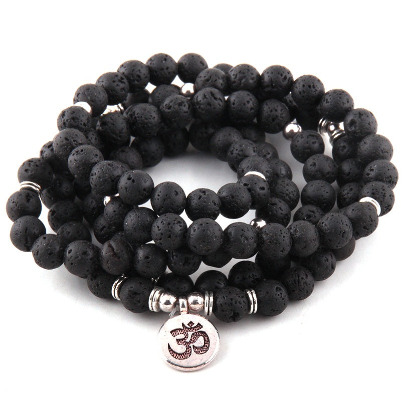 Ohm Lava Stone Mala