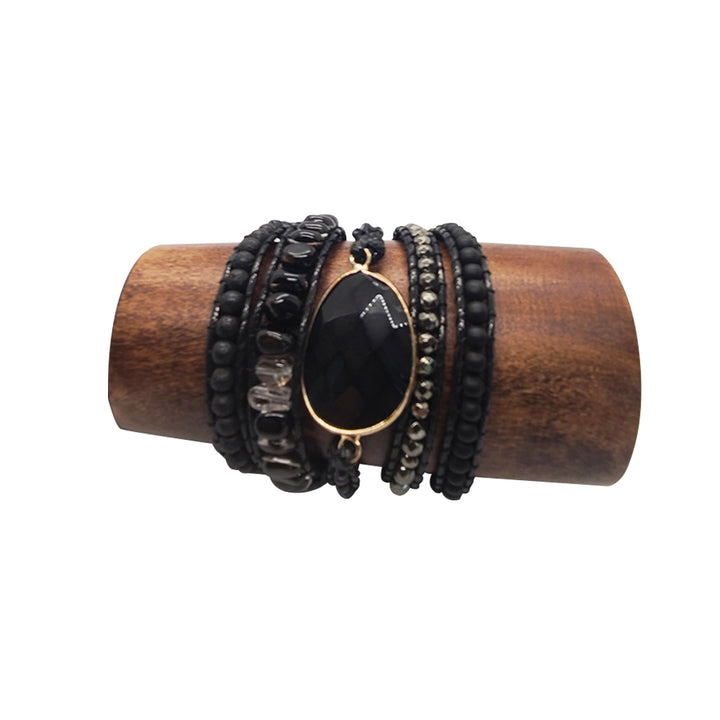 Black Crystal – Handmade Wrap Bracelet