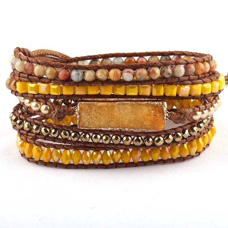 Sunshine Yellow – Handmade Wrap Bracelet