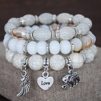 Love + Luck + Strength Bracelet Stack
