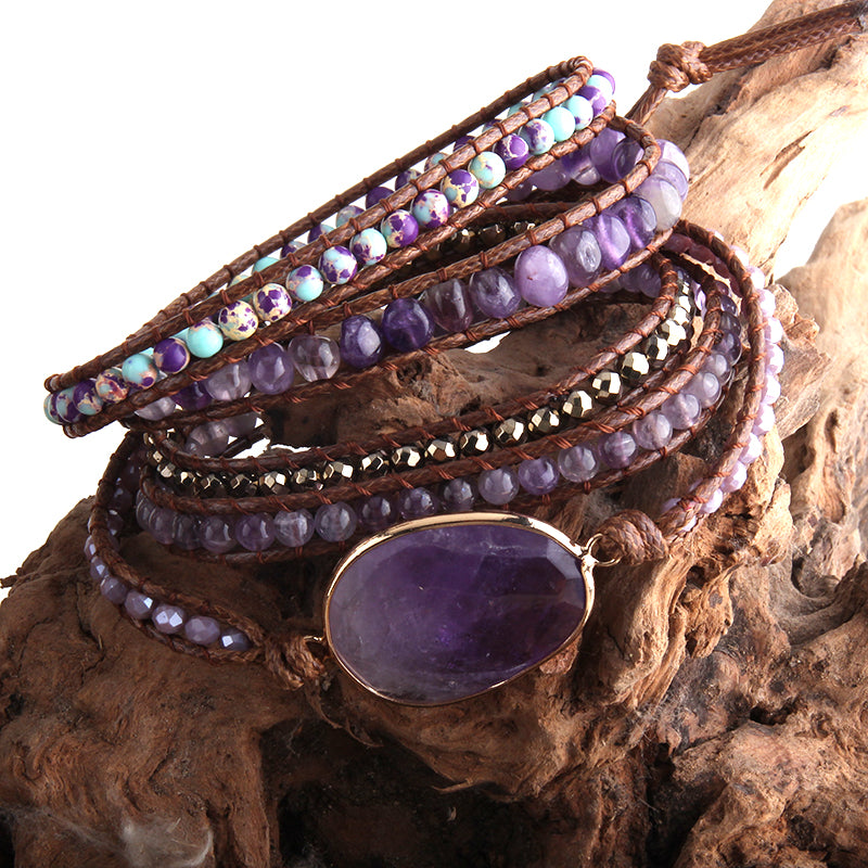 Amethyst – Handmade Crystal Wrap Bracelet