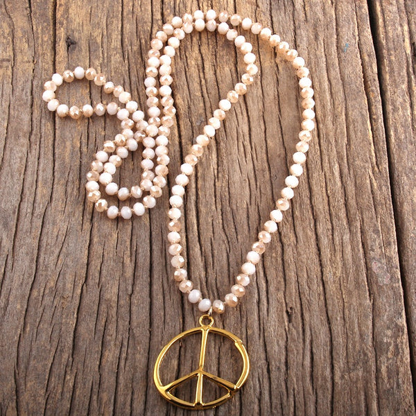 Dusty Rose Peace Pendant Necklace