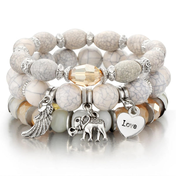 Love + Luck + Strength Bracelet Stack